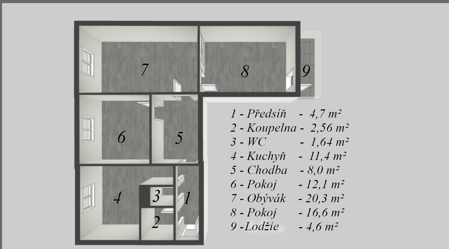 Prodej bytu 3+1 77 m² Luční, Chodov